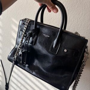 Gloss Black Leather Baby Sac De Jour Glacé Bag